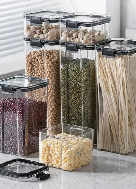Multipurpose Food Storage Containers Set - Clear Jars with Lids for Cereal, Candy, and Dry Goods